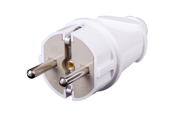 Вилка ABS-пластик прямая с/з 16А 250В IP20 бел. Duwi 30465 4