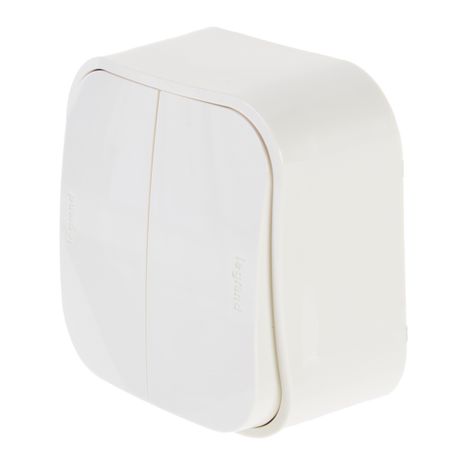 Выключатель 2-клавишный для открытой установки 10А слоновая кость QUTEO - 782232 Legrand