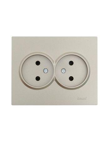 Розетка 2-м СП VESNA без заземл. ПБТ титан LEZARD 742-3700-128B