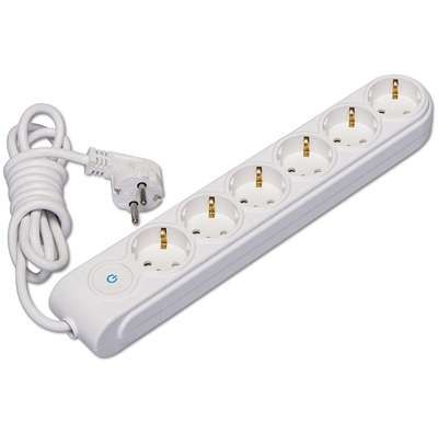 Удлинитель с сетевым фильтром 6х5м заземл. 16А защ. шторки MAKEL N6310063