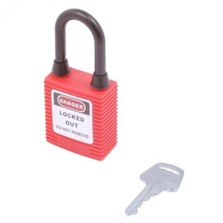 Замок безопасности навесной нейлоновая дужка BD-G11DP Red - 11053 ПТК