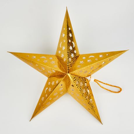 Фигура светодиодная Золотая звезда на батарейках 2AA (не в/к) ULD-H4545-005/STA/2AA WARM WHITE IP20 GOLDEN STAR 45х45см Подвесная 5 светодиодов Теплый белый свет Провод прозрачный - UL-00008588 Uniel