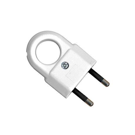 Вилка электрическая 6А 250В плоская с ушком без. заземл. бел. (еврослот) UNIVersal А103 Союз