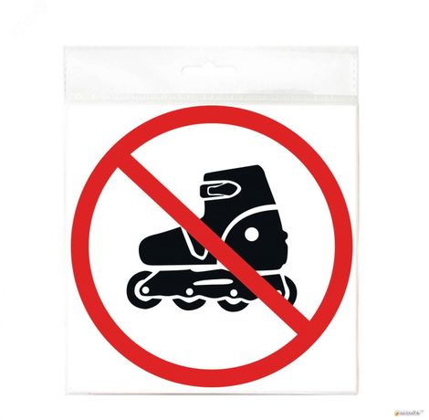 Наклейка запрещающий знак На роликах не заходить 150х150, REXANT - 56-0019 MEET