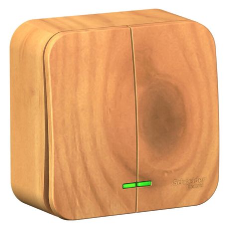 Выключатель 2-кл. ОП Blanca 10А IP20 (сх. 5) 250В с подсветкой ясень SE BLNVA105105 APC