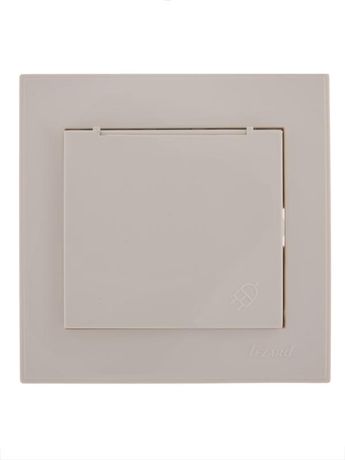 Розетка 1-м СП Rain с заземл. защ. крышкой керамика бел. LEZARD 703-0202-123