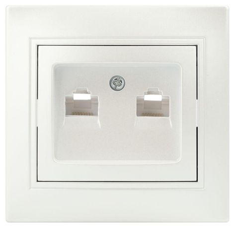 Розетка компьютерная 2-м СП Plano 1-304-06 RJ45 перламутр Intro Б0053988 ЭРА