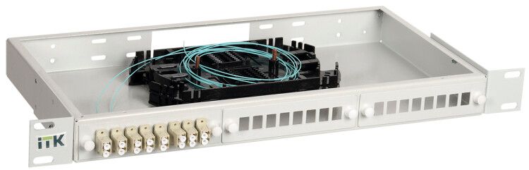 Кросс укомплектованный 1U LC (duplex) 16 портов (OM3) ITK FOBX24-1U-16LCUD03 IEK