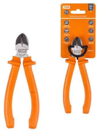 Бокорезы (кусачки), с пластиковыми рукоятками, углеродистая сталь, 160 мм, серия "Гранит" | SQ1009-0301 TDM