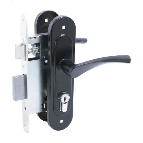 Замок врезной Птимаш ЗВ4-307 черный с/руч - 13349 ПТК