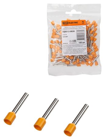 Наконечник-гильза Е4018 4,0мм2 с изолированным фланцем (100шт) | SQ0512-0026 TDM