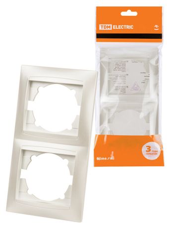 Рамка 2-х постовая вертикальная перламутр "Лама" | SQ1815-0833 TDM