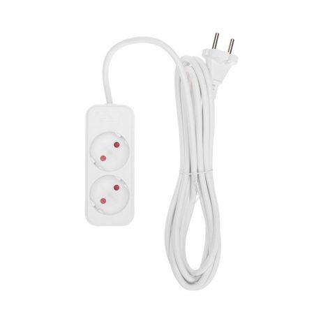 Удлинитель STANDARD 2 гнезда, 3м, 2х1,0мм², б/з, белый | 13-4001 REXANT MEET