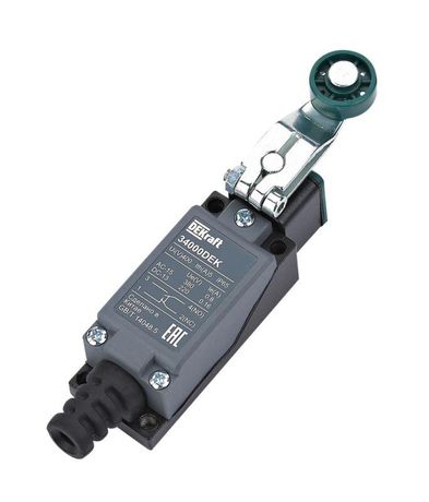 Выключатель концевой 1НО1НЗ ролик. рычаг из термопласта метал. DEKraft 34000DEK APC