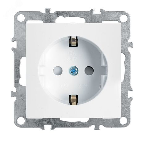 Розетка одноместная (механизм) с/з,с защитной шторкой,250В, 16А, серия Эрна, белый Stekker - PST16-9110-01 39317 FERON