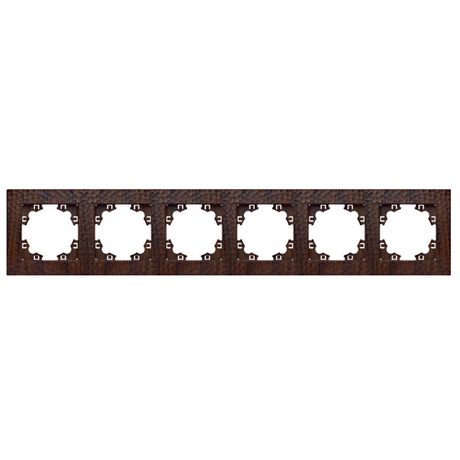 Рамка фактурная 6 постов универсальная UNIVersal Афина венге (еврослот) - A11043-V Союз