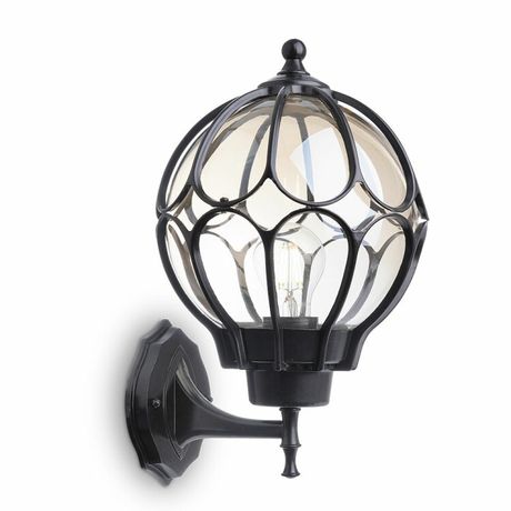 Светильник садово-парковый PL3801 круглый на стену вверх 60W 230V E27, черный | 6344 Feron