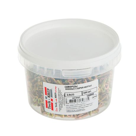 Саморез оконный 3,9х25 потайная головка, сверлоконечный (500шт) - коробка 116808 Tech-KREP