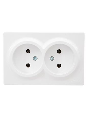 Розетка 2-м ОП LETO без заземл. закрытый корпус ПБТ бел. LEZARD 752-0200-128B