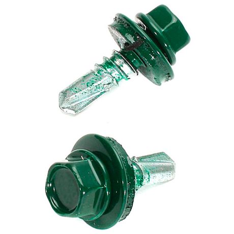 Саморез КР св. 5,5х25 RAL-6005 (тёмно-зеленый) (5 кг) - коробка | 140567 Tech-KREP