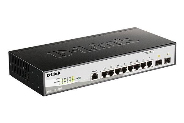 Коммутатор L2 DGS-1210-10/ME/B2A (8 портов 10/100/1000Base-T и 2 порта 1000Base-X SFP) D-link 1855645
