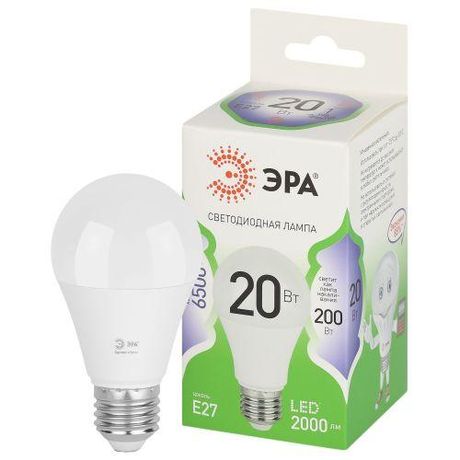Лампа светодиодная LED 20 Вт 2000Лм 6500К груша холодный E27 220-240В A60-20W-865-E27 Green Line - Б0067102 ЭРА
