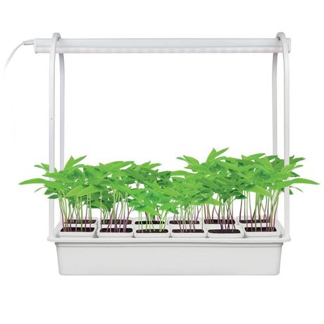 Набор "Минисад" ULT-P34-10W/SPLE IP40 WHITE 12 светильник для растений светодиодный с подставкой спектр фотосинтеза кашпо в/к бел. Uniel UL-00004998
