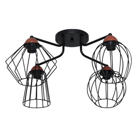 Светильник "Конти" 141 НПБ 01-4х60-127 Е27 (ИМ) потолочный медь черн. муар Элетех 1005405027