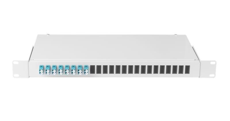 Оптический кросс 19д 1U укомплектованный на 16 портов LC/UPC MM 50/125 OM2 серый полный комплек - ЭКО49535 NIKOMAX NMF-RP16LCUM2-WS-ES-1U-GY