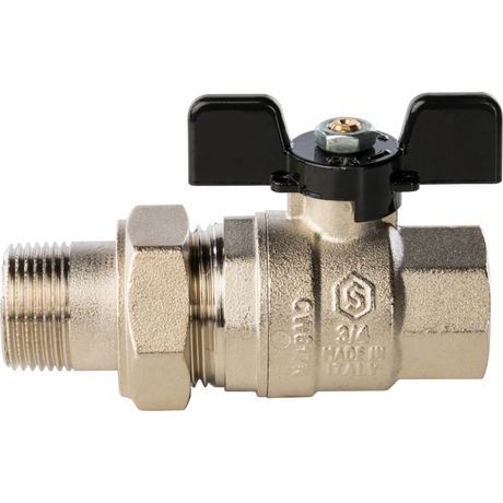 Кран шаровой со сгоном 3/4' ВН ручка бабочка - RG008Q0BRAL04D STOUT SVB-0007-000020