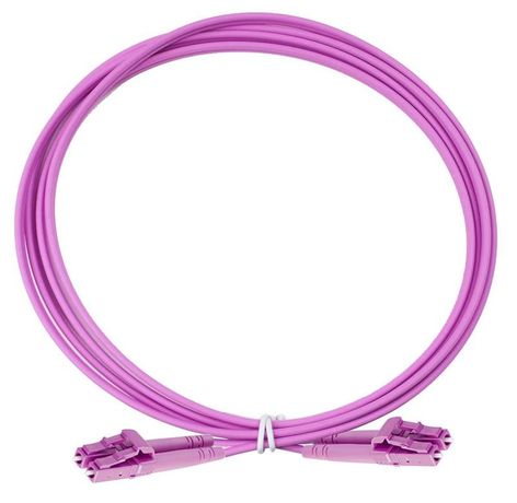 Оптический коммутационный шнур дуплексный, OM4, 2х50/125, LC-LC, 1 м | 41F-40-LC-LC-01 Eurolan
