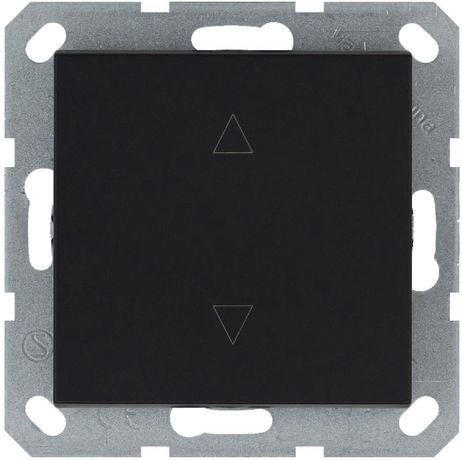 Выключатель одноклавишный для штор 10A 250V~ с накладкой, цвет черный матовый (soft touch) - G3018PB Jasmart