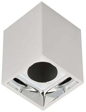 Светильник декоративный 4112 накладной потолочный под лампу GU10 белый/хром пластик IEK - LT-UPB0-4112-GU10-1-K23