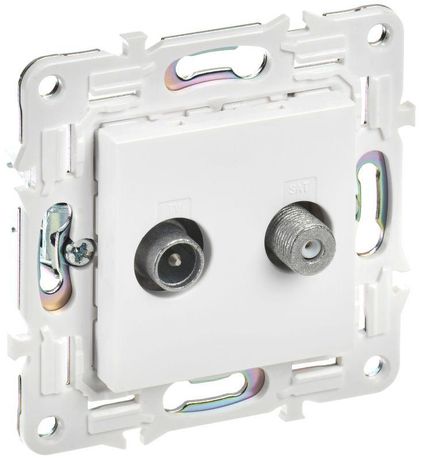 Розетка двойная TV+SAT SKANDY SK-A13W арктич. бел. IEK SK-AF20-O-K01