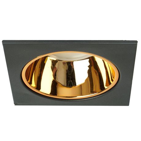 Светильник потолочный встраиваемый, MR16 G5.3, черный + золото DL3112 | 51409 FERON