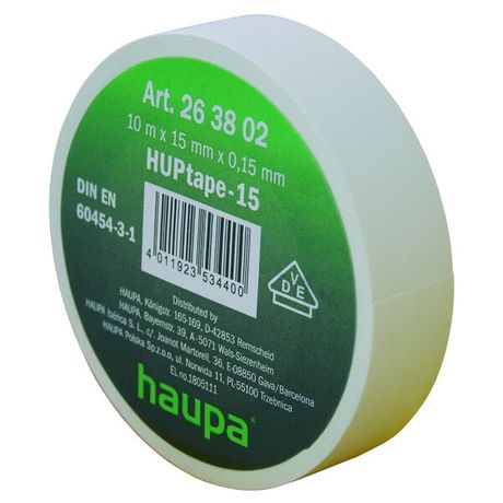 Изолента ПВХ, цвет белый, шир. 25 мм, длина 20 м, d 74 мм | 263864 Haupa