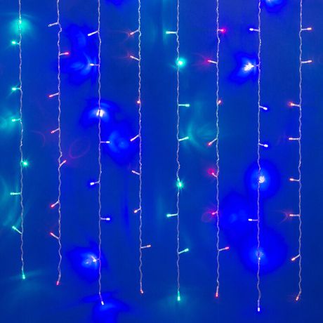 Занавес светодиодный с контроллером 1,5х1м 160 светодиодов Разноцветный свет Провод прозрачный ULD-C1510-160/DTA MULTI IP20 - UL-00006421 Uniel