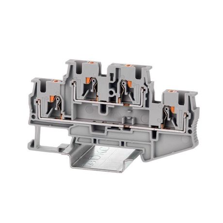 Клемма двухуровневая , зажим push-in, 4 точки подключения, кв.мм, серая - VPRTT-4-GY ДКС