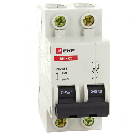 Выключатель нагрузки ВН-63, 2P 63А EKF | SL63-2-63