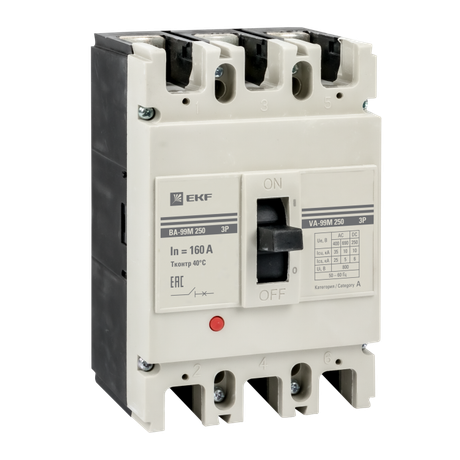 Выключатель автоматический ВА-99М 250/160А 3P 35кА с электромагнитным расцепителем EKF PROxima | mccb99-250-160m-ma