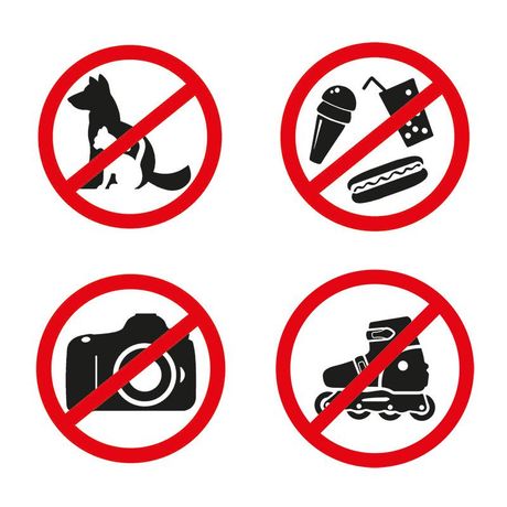 Наклейки запрещающие знаки «Набор наклеек 4 шт. мини- d 9 см» 200х200 мм | 56-0040-9 REXANT MEET