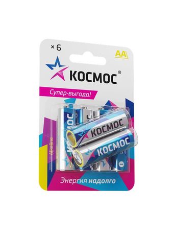 Батарейка LR6 (AA) 1.5V Alkaline 6BL, КОСМОС - KOCLR6BL6