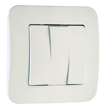 Выключатель 3-кл. СП Lillium N 10А IP20 бел. Makel 55091