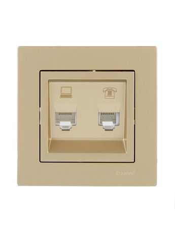 Розетка компьютер+телефон VESNA зол. LEZARD 742-3688-143