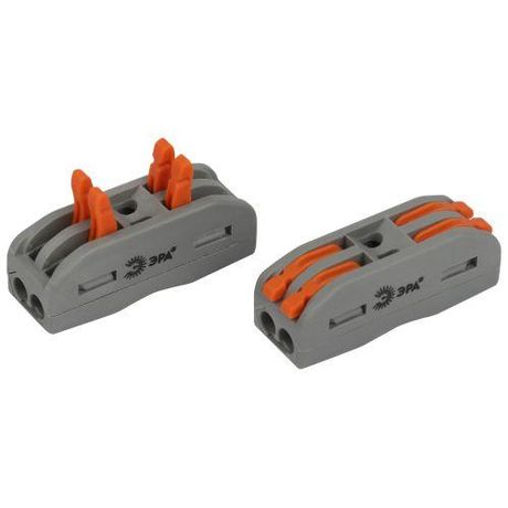 Клемма проходная 222-2412 с рычагами 2 полюса 0.08-2.5/4 мм2 NO-225-394 (упаковка 20 шт.) - Б0067894 ЭРА