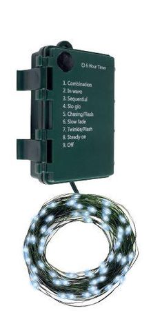 Гирлянда "Роса" DC-G06-50W 50 microLED 5.1м. 8реж. (3хAA в компл.) бел. ФАZА 5059658 ФАЗА