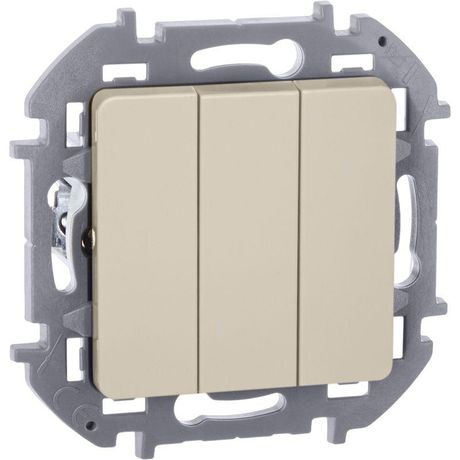 Выключатель трёхклавишный Inspiria 10АХ 250В винтовые зажимы - слоновая кость 673541 Legrand