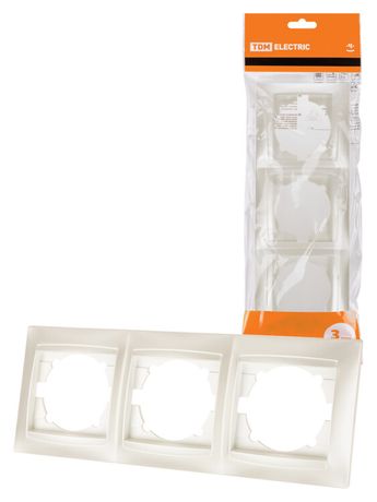 Рамка 3-х постовая горизонтальная перламутр "Лама" | SQ1815-0831 TDM