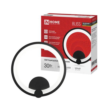 Светильник светодиодный ELEGANT BLISS-BL 30Вт 3000-6500К 2400лм 230В STEP COLOR черн. IN HOME 4690612062297
