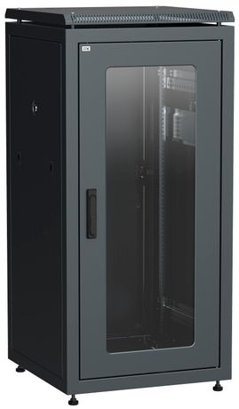 Шкаф сетевой 19дюйм ITK LINEA N 28U 600х800 мм стеклянная передняя дверь, задняя металлическая черный - LN05-28U68-GM IEK
